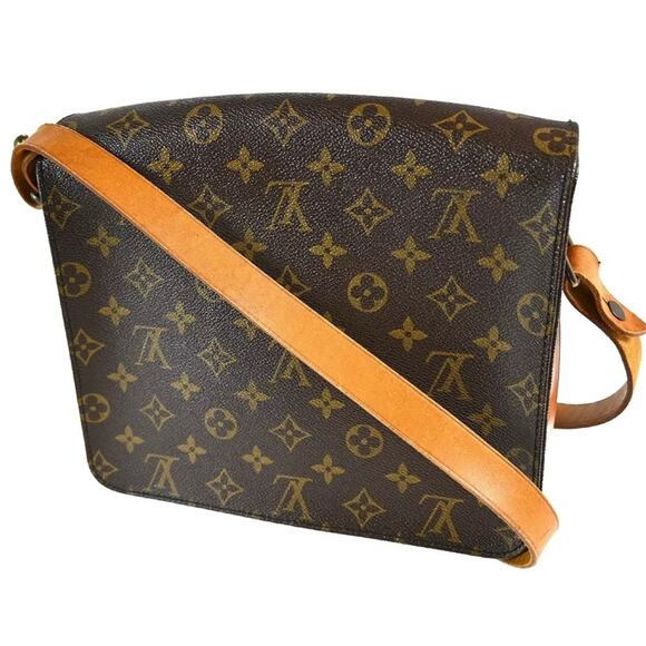 AUTHENTIC LOUIS VUITTON CARTOUCHIERE GM SHOULDER/CROSSBODY BAG PURSE MONOGRAM - Picture 2 of 10